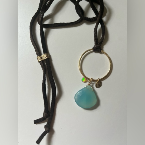 Sundance Jewelry - Sundance Style Gemstone Leather Necklace